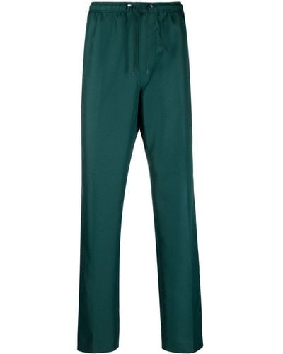 Lanvin Side-stripe Drawstring Cotton Pants - Green