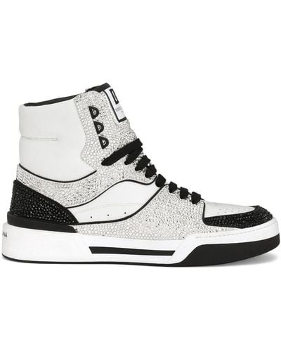 Dolce & Gabbana High-Top-Sneaker New Roma Aus Kalbsleder Mit Thermostrass - Weiß