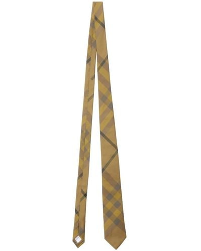 Burberry Check-pattern Silk Tie - Metallic