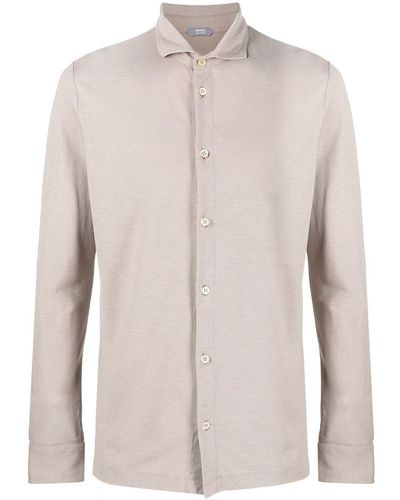 Zanone Slim-cut button-down shirt - Mehrfarbig