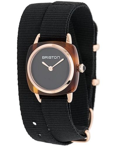 Briston Gewickelte 'Clubmaster' Armbanduhr - Schwarz