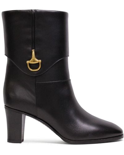 Gucci Bottines Half Horsebit en cuir - Noir