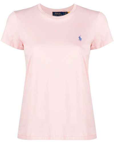 Polo Ralph Lauren T-shirt Met Geborduurd Logo - Roze