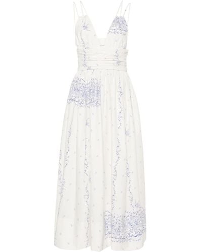 Philosophy Di Lorenzo Serafini Maxi-jurk Met Bloemenprint - Wit