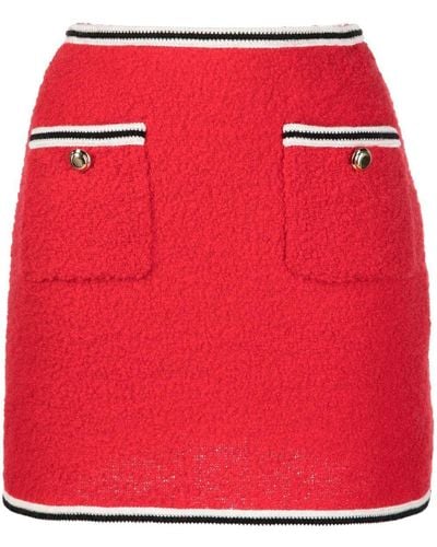 Miu Miu Minifalda con efecto cepillado - Rojo