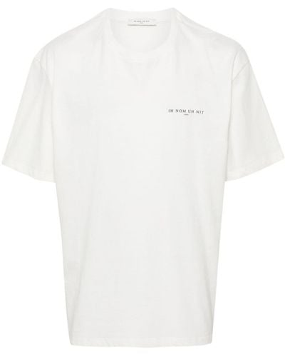 ih nom uh nit T-shirt con stampa - Bianco