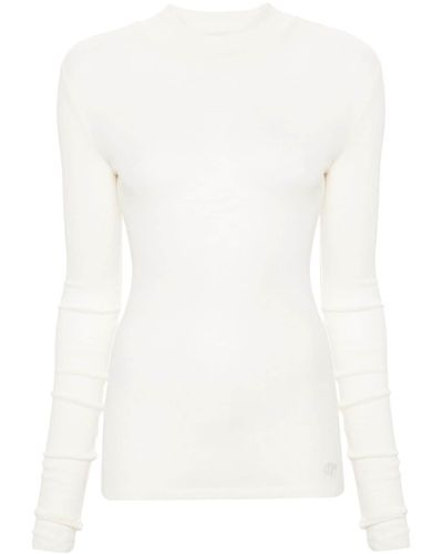 Claudie Pierlot Logo-embroidered Wool Jumper - White