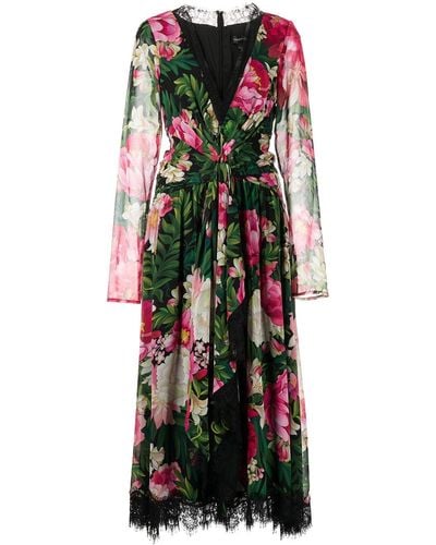 Tadashi Shoji Floral-print Long-sleeve Dress - Multicolour