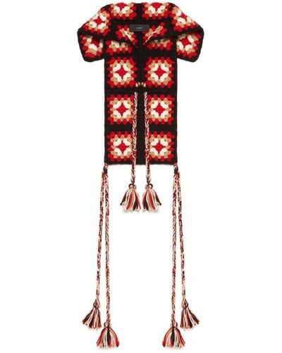 Alanui Antarctic Tabard Crochet Scarf - Red