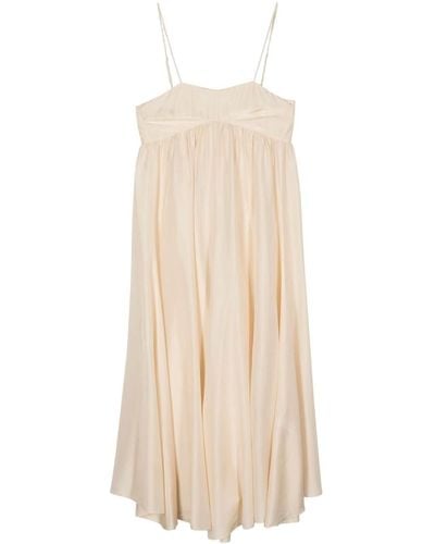 Forte Forte Silk Pleated Dress - Natural