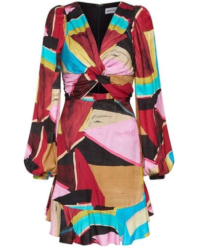 Rebecca Vallance Mini-jurk Met Abstracte Print - Rood