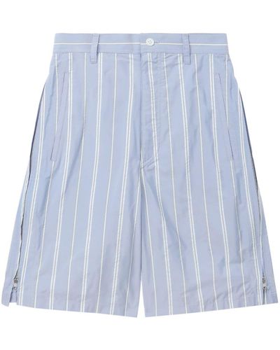 Toga Vertical-striped Shorts - Blue