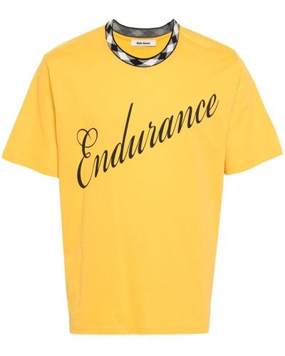 Wales Bonner Endurance T-Shirt aus Bio-Baumwolle - Gelb