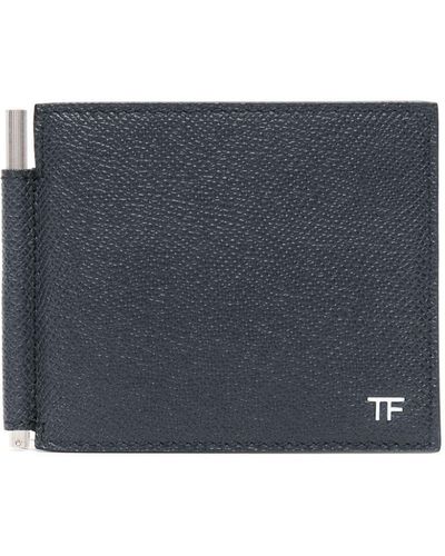 Tom Ford Money-clip Leather Wallet - Blue