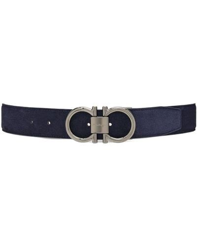Ferragamo Gancini Leather Belt - Blue
