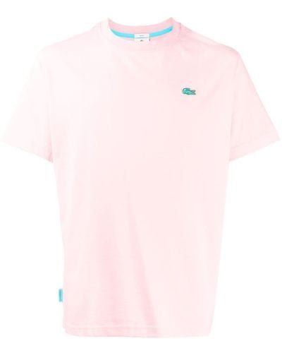 Lacoste Camiseta con logo y cuello redondo - Rosa