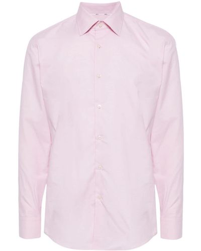 BOSS Classic-collar Cotton Shirt - Pink