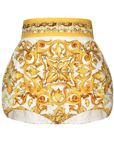 Dolce & Gabbana Shorts mit Majolica-Print - Mettallic