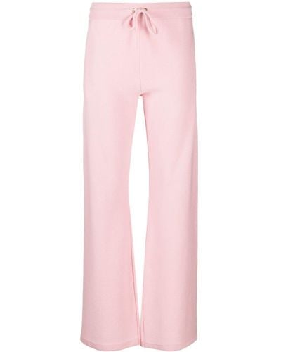Versace Medusa Ribbed-knit Flared Trousers - Pink