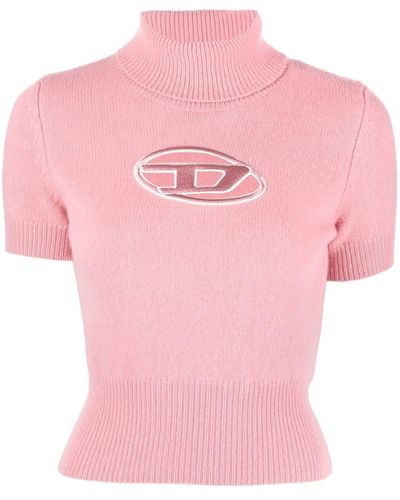 DIESEL M-argaret Logo-embroidered Sweater - Pink