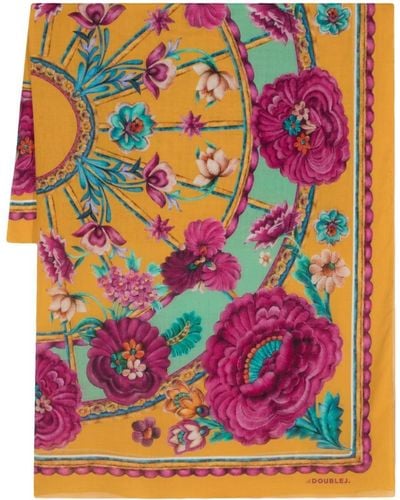 La DoubleJ Floral-print Cotton Pareo - Pink