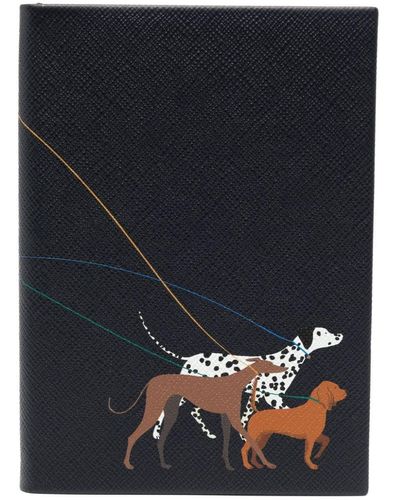 Smythson Quaderno Dogs Soho (20cm x 14.5cm) - Nero