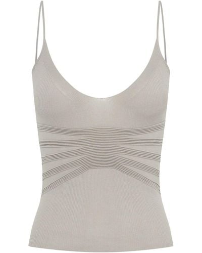 Dion Lee Ribbed-detail Knitted Tank Top - Gray