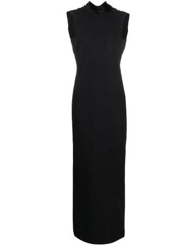Versace Draped Open-back Dress - Black
