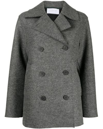 Harris Wharf London Felted Double-breasted Peacoat - Black