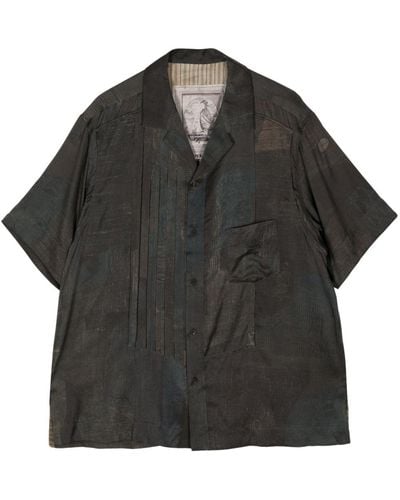 Ziggy Chen Abstract-print Short-sleeve Shirt - Black