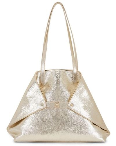 Akris Ai Metallic Shoulder Bag - Natural