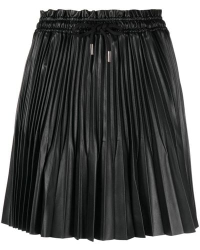 Maje Drawstring-waist Pleated Miniskirt - Black