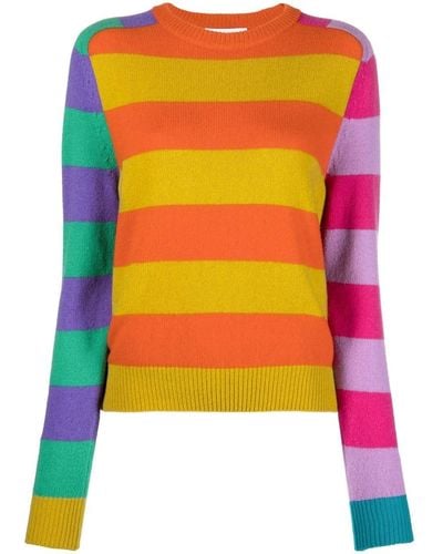 Moschino Striped Knitted Jumper - Yellow