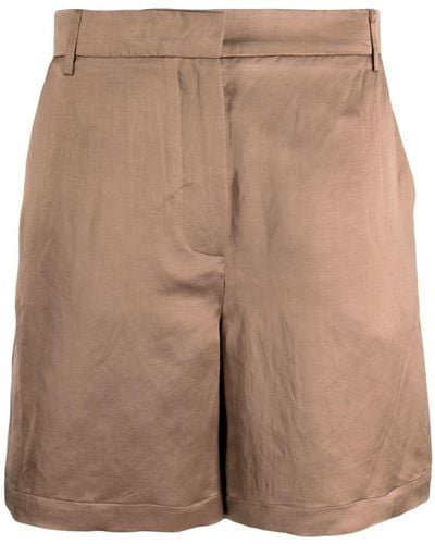 Alysi Mid-rise Linen-blend Shorts - Natural