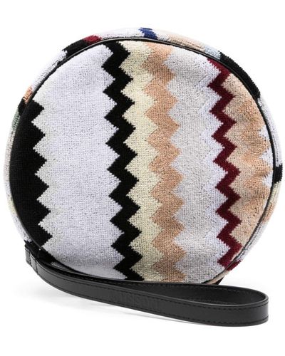 Missoni Zigzag Woven-design Cotton Wash Bag - Black