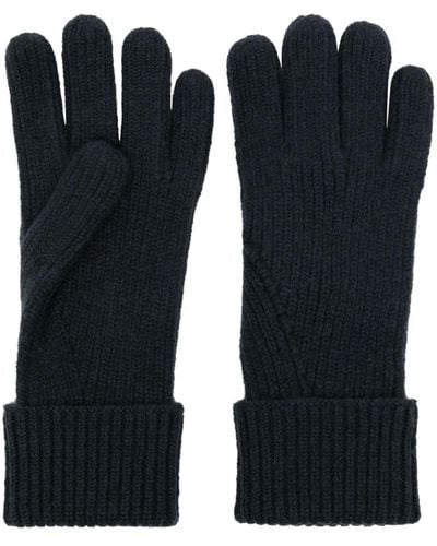 N.Peal Cashmere Ribbed-knit Organic-cashmere Gloves - Black