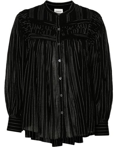 Isabel Marant Plalia Striped Blouse - Black
