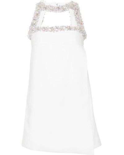 Amen Crystal-embellished Crepe Mini Dress - White