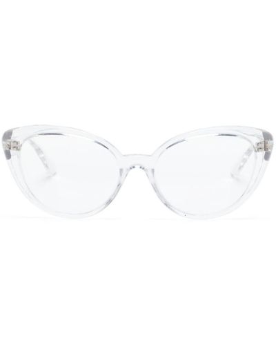 Versace メドゥーサ キャットアイ眼鏡フレーム - ホワイト