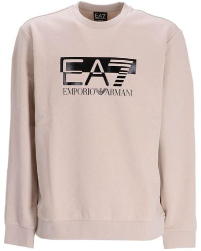 EA7 Visibility Crew-neck Cotton Sweatshirt - Pink