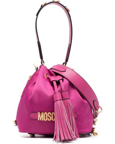 Moschino Logo-plaque Detail Bucket Bag - Purple