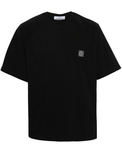 Stone Island T-shirt en coton à motif Compass - Noir