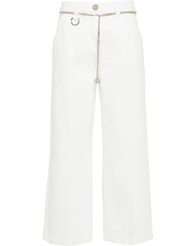 Liu Jo Weite Jeans mit Bügelfalten - Weiß