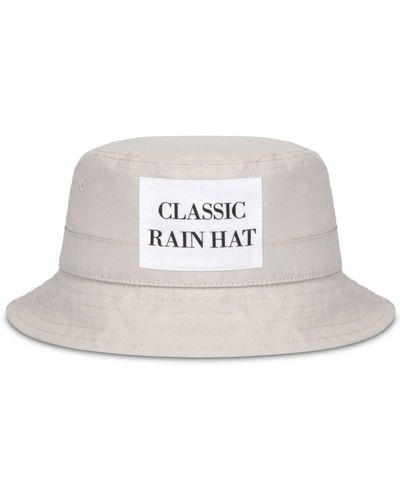 Moschino Classic Rain Hat-tag Bucket Hat - White