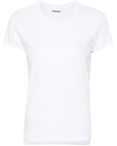 AURALEE Short-sleeve Cotton T-shirt - White