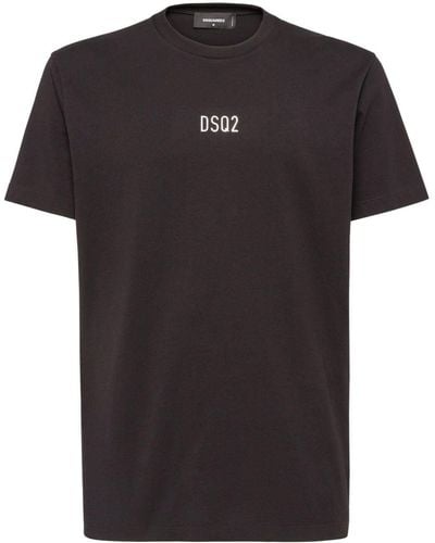 DSquared² T-Shirt mit Logo-Prägung - Schwarz