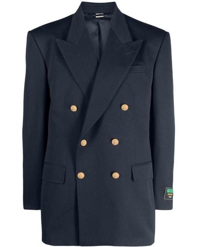 Gucci Double-breast Cotton Jacket - Blue