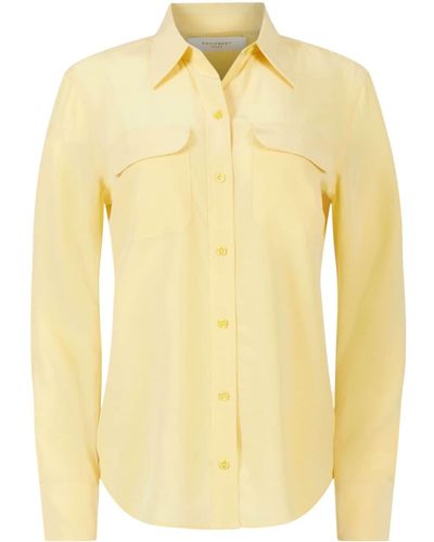 Equipment Camisa Signature de seda - Amarillo