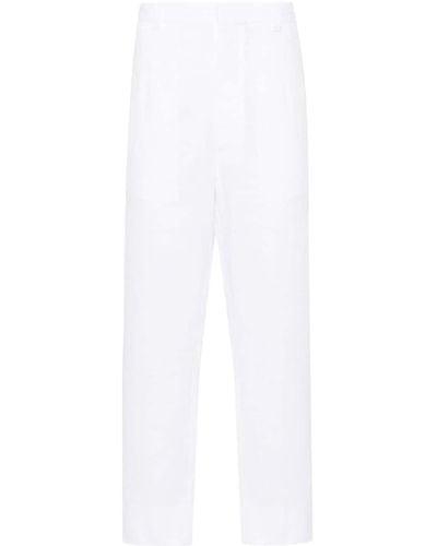 Prada Cropped-Hose aus Leinen - Weiß