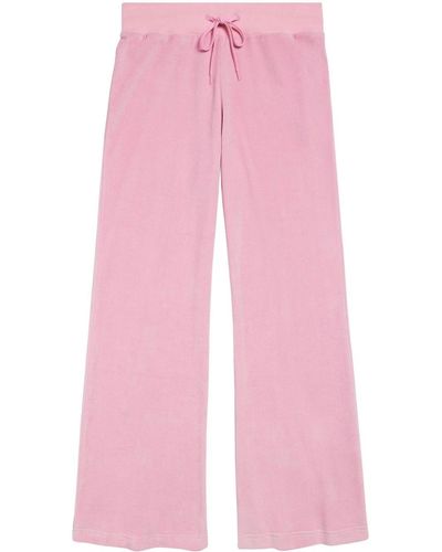 Balenciaga Low-waist Velvet Track Trousers - Pink